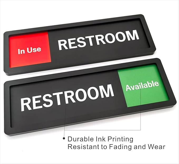 Restroom Sign – In Use/Available Slide Switch Sign ，Premium Durable Acrylic - Image 3