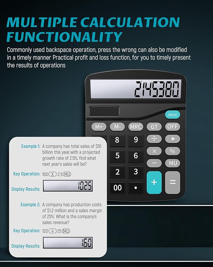 Lichamp Desk Calculators with Big Buttons and Large Display, Office Desktop - Image 4