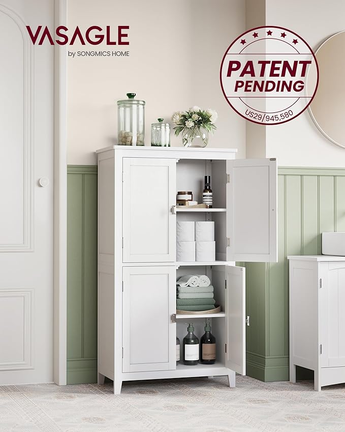 VASAGLE Floor Storage Cabinet, Freestanding Storage Unit - Image 4