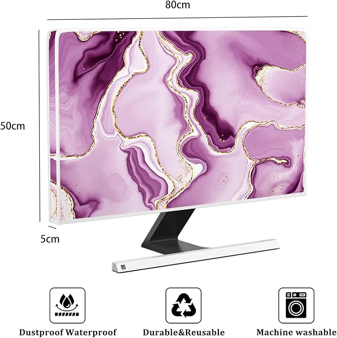 Baocicco Violet Gold Marble Waterproof Weatherproof and Dust-Proof TV Screen - Image 2