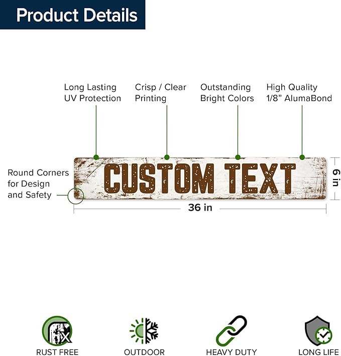 Custom Sign, Custom Street Sign, 11 Font Colors, 13 Font Styles, 4 Hole Options - Image 6