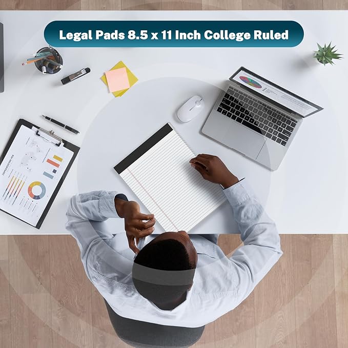 12 Pcs Legal Pads 8.5" x 11" College Ruled Note Pads 8.5 x 11.75 Inch - Image 6