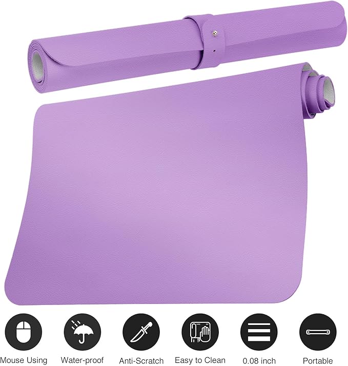 Boutilon Leather Desk Pad Protector, Non-Slip Mouse Pad, Laptop Desk Pad - Image 3