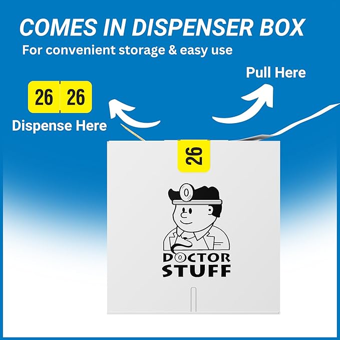 2026 Year Labels, Doctor Stuff 2026 Chart Stickers, Fluorescent Yellow Color - Image 4