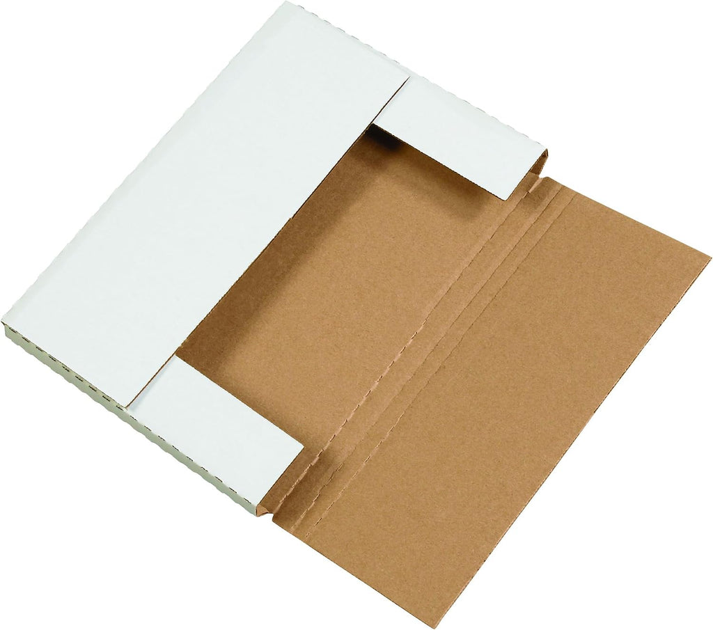 Tape Logic TLM961 Easy-Fold Mailers, 9 5/8" x 6 5/8" x 1 1/4" White