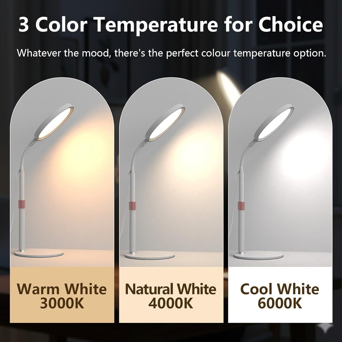 Light Therapy Lamp, 10000 Lux Full Spectrum Sunlight LED Desk Lamp