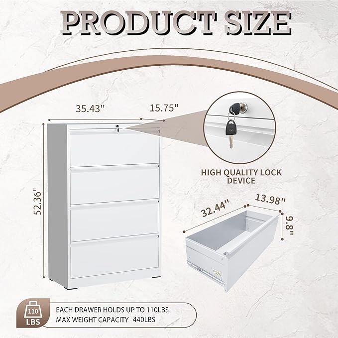 mysteeldepot 4 Drawer Lateral File Cabinet - Image 3
