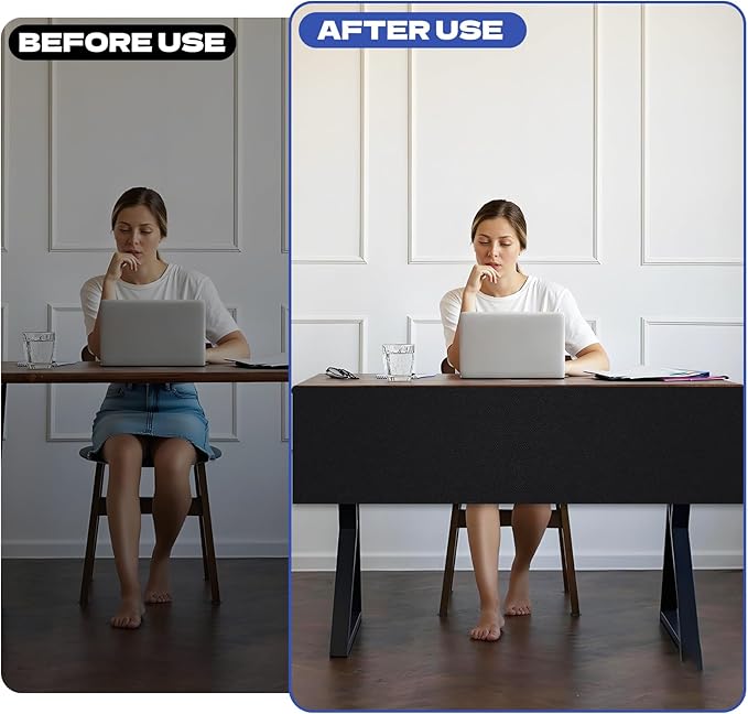 Under Desk Privacy Panel 62 x 15 Inch Self-Adhesive Modesty Panel Table Skirts - Image 4