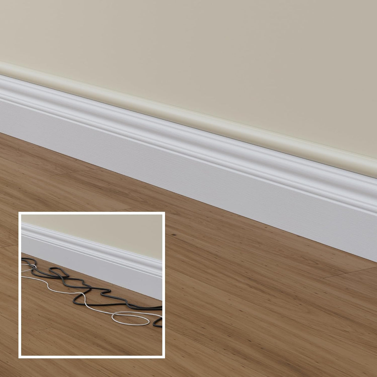 D-Line 157in Cord Cover Kit, Self-Adhesive Wire Hiders, Paintable Cable Racew...