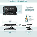 VERSADESK PowerPro™ 36 Inch Electric Standing Desk Converter, Height Adjustable - Image 3