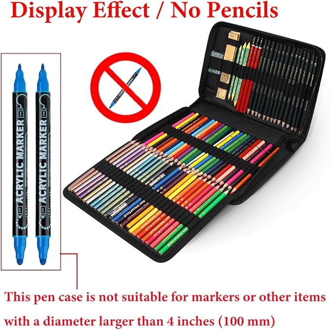 Daerthotk Colored Pencil Case 72 Slots Pencil Holder - Image 2