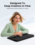 Vaydeer Cloud Wrist Rest with Keyboard Stand, Computer Wrist Support Pad Soft Memory Foam, Ergonomic Keyboard Riser Holder Lifter Tilted Wrist Cushion for Desk, Palm Hand Typing for Office Home Gaming