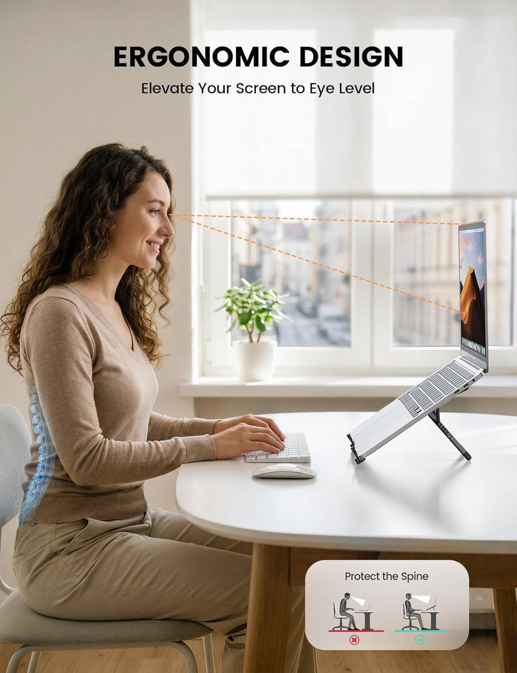 Lamicall Portable Laptop Stand for Desk & Travel 0.47in Ultra-Slim 10-15.6" | Foldable Aluminum Laptop Riser, Adjustable Computer Holder for Office Home College fit MacBook Neo Air HP Dell iPad Tablet