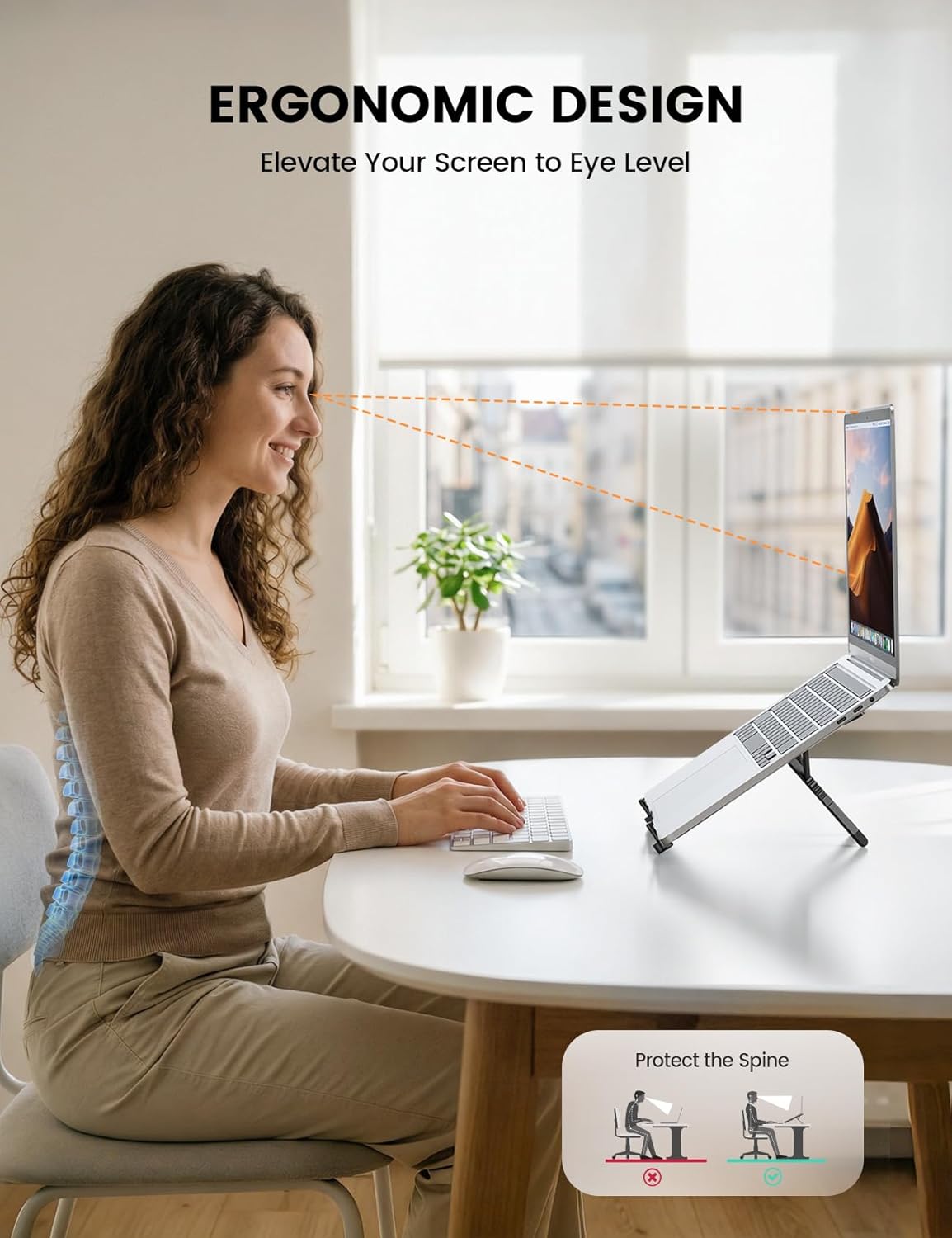 Lamicall Portable Laptop Stand for Desk & Travel 0.47in Ultra-Slim 10-15.6" | Foldable Aluminum Laptop Riser, Adjustable Computer Holder for Office Home College fit MacBook Neo Air HP Dell iPad Tablet