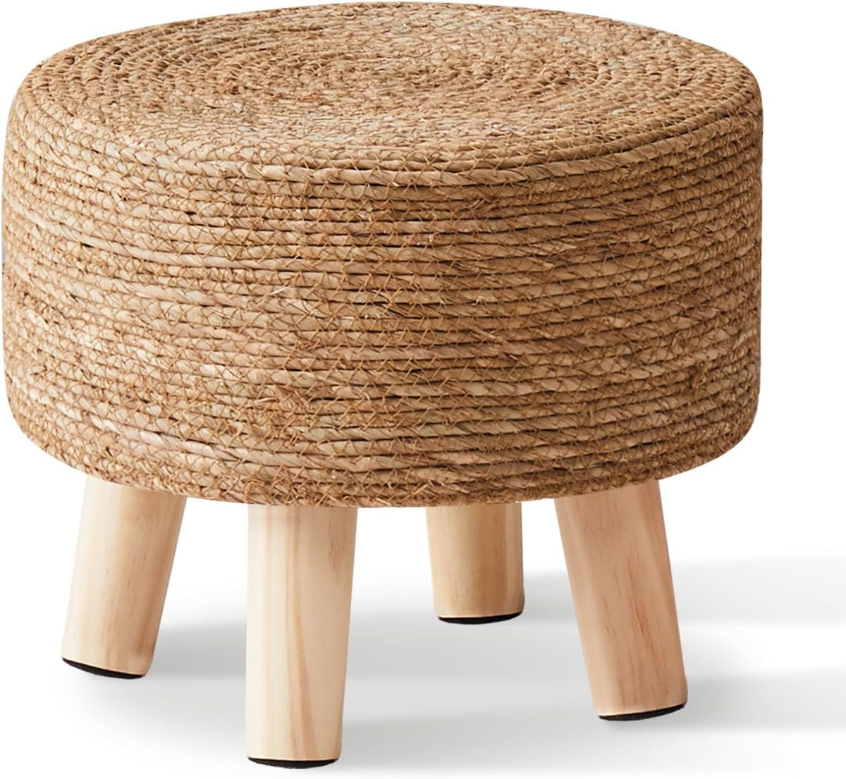 Cpintltr Foot Stool Natural Seagrass Hand Weave Poufs Round Ottoman for Couch...