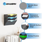 Gawerk 3 Tier Hanging Wall File Organizer, Mesh Mail Paper Orgnization Hanging - Image 3