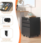 guizeeopo filing cabinets for home office, mobile file on a desk or shelf