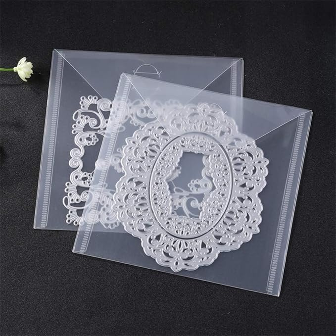 10PCS Large Stamp & Dies Storage Pockets Transparent Plastic Seal Bags Storage - Image 5