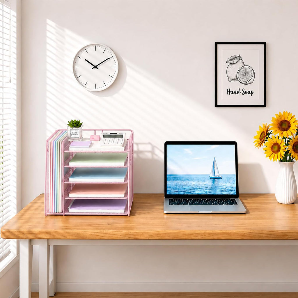 opnice desk organizer, 5-tier paper organizer letter tray, package contents