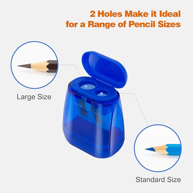 KIDMEN Manual Pencil Sharpeners, 2 Holes Compact Sharpener - Image 5