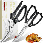 TIVOLI Kitchen Scissors Set Black, Japanese Stainless Steel Kitchen Shears