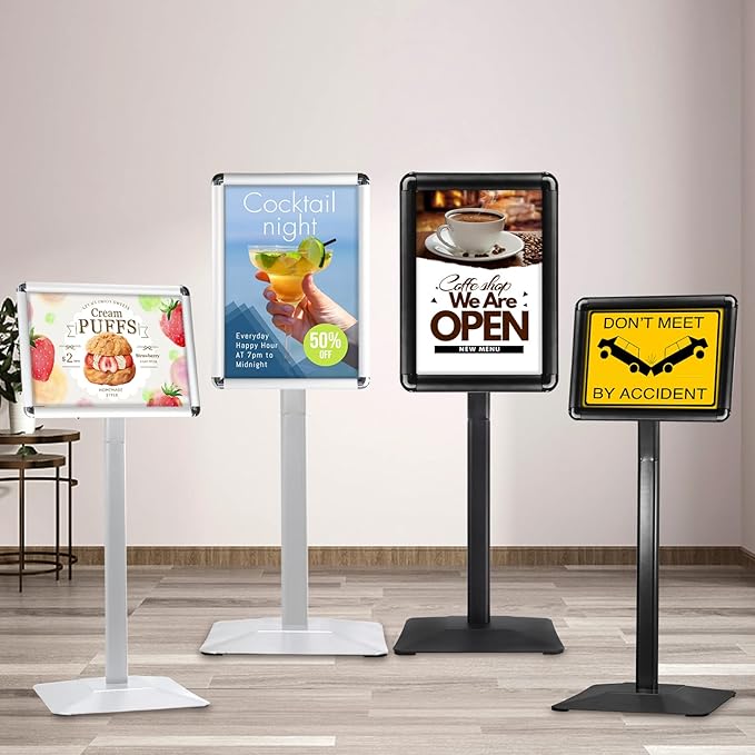 Sign Holder Stand, Heavy-Duty 8.5x11 Inch Aluminum Floor Stand - Image 8