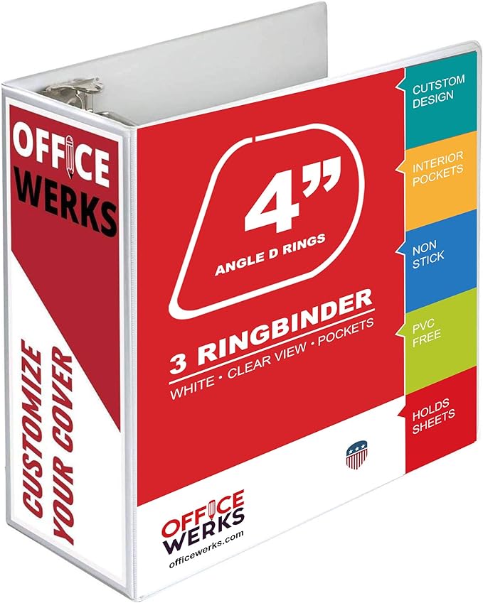 3 Ring Binder, Professional Angle D Ring 4 Inch, Presentation Folder - Image 2