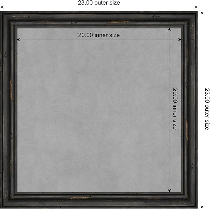 Amanti Art Black Framed Magnetic Board 23x23 Medium Vision Board - Image 3
