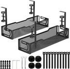 2Pack Under Desk Cable Management Tray, No Drill Mesh Desk Cable Tray, Wire by Unknown