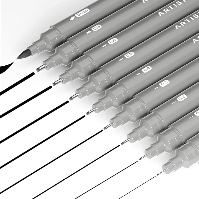ARTISTRO Set of 9 Fineliner Pens by ARTISTRO