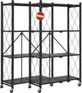 deanic 4 tier foldable storage shelves with wheels, main product view