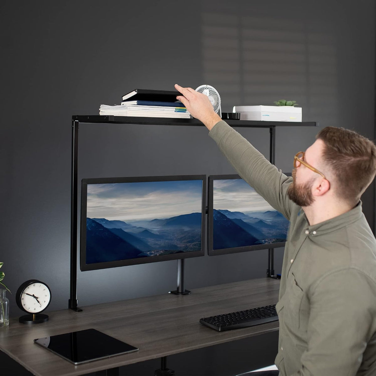 VIVO Clamp-on 42 in Overhead Desk Shelf Mount