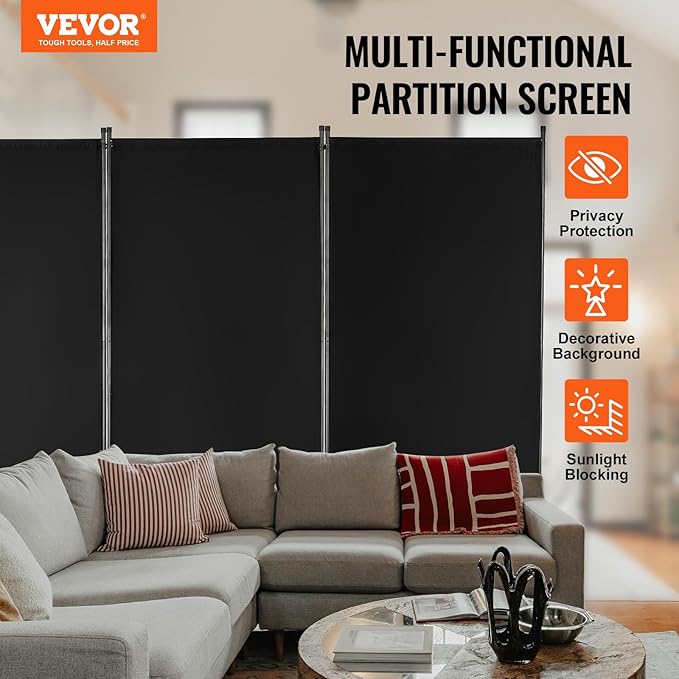 VEVOR Room Divider, 3 Panel Room Divider, Folding Privacy Screen and Portable - Image 2