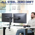 VIVO Dual Monitor Desk Mount, Heavy Duty Fully Adjustable Stand, Fits 2 LCD LED - Image 2