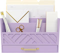 BLU MONACO Purple Mail Organizer Countertop | Wooden Desk Storage