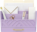 BLU MONACO Purple Mail Organizer Countertop | Wooden Desk Storage by Blu_Monaco