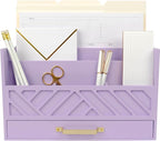 BLU MONACO Purple Mail Organizer Countertop | Wooden Desk Storage by Blu_Monaco