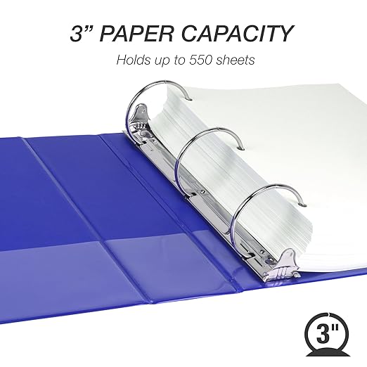 Samsill 3 Inch 3 Ring Binder, Made in USA, Economy Round Ring, 550 Sheet - Image 3