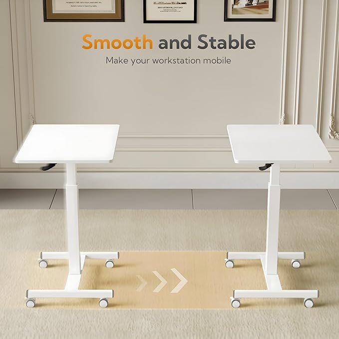 YDN Mobile Mobile Standing Desk, Adjustable Height Portable Laptop Desk - Image 6