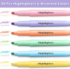 Duchong 30 Count Highlighters, Pastel Highlighters Assorted Colors Bulks - Image 2