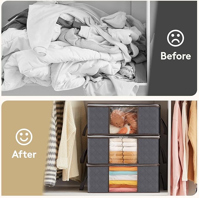 Lifewit 8 Pack Clothes Storage Bag, Foldable Storage Bin Closet Organizer - Image 8