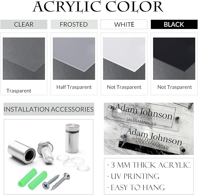 Custom Name Plates for Doors Personalized Wall Name Signs Office Workspace - Image 2