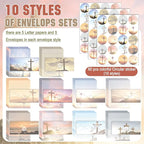 TaoBary 160 Pcs Stationery Paper Set 50 Double Sided Stationery Papers - Image 3