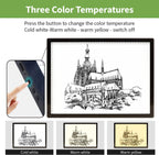 zocelight a3 rechargeable light box with stand/clips,led light, side view