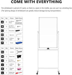 Neatsure Rolling Whiteboard on Wheels, Portable Standing Dry Erase Board Easel - Image 5