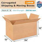 Large Shipping & Moving Boxes 24 x 12 x 12 inches - Image 2