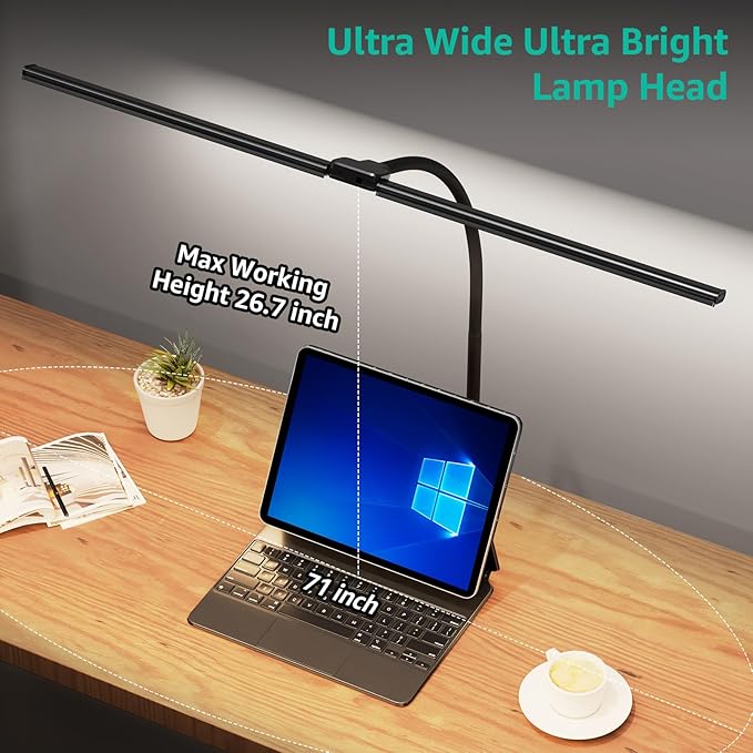 ShineTech LED Desk Lamp for Home Office, 4000K Neutral White Double Head - Image 5