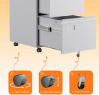 SUXXAN 2 Drawers Mobile File Cabinet, Metal Under Desk Cabinet - Image 7