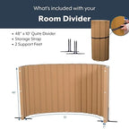 Angeles, Quiet Divider with Sound Sponge 48" x 10' Wall in Natural Tan - Image 3