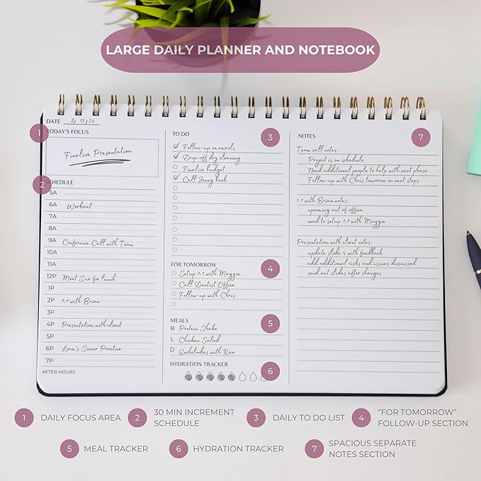 Merely Home | Durable & Sleek | Undated Daily and Weekly Planner | 8.25" x - Image 2